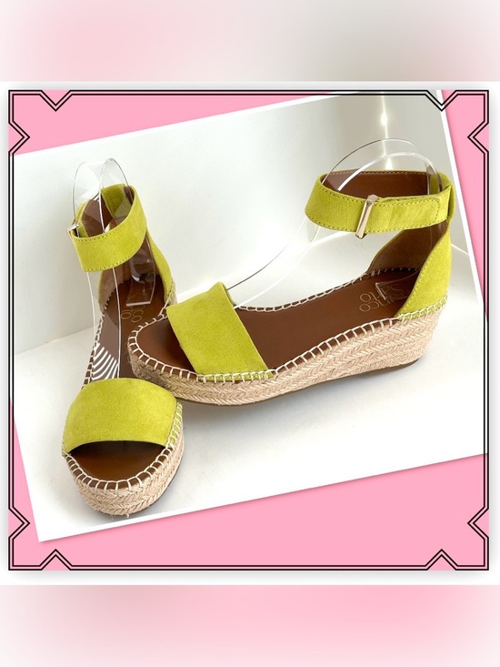 Franco Sarto Shoes - Franco Sarto Pela  Chartreuse suede wedge sandals (NWOT)